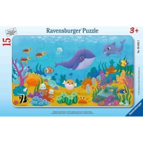Puzzle tip rama animalute marine 15 piese